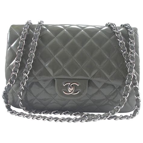 CHANEL Quilted CC SHW Chain Shoulder Bag Patent Leather 